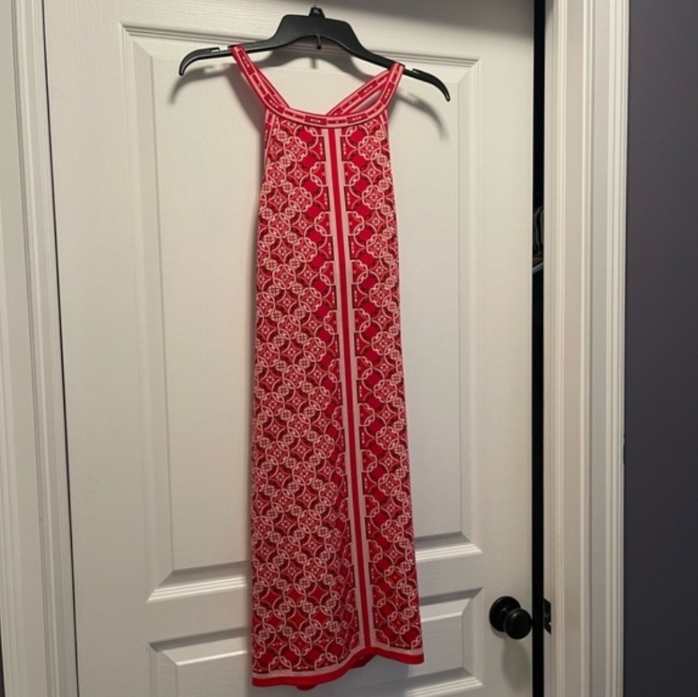 Max Studio Orange and White Halter Dress Sz XL